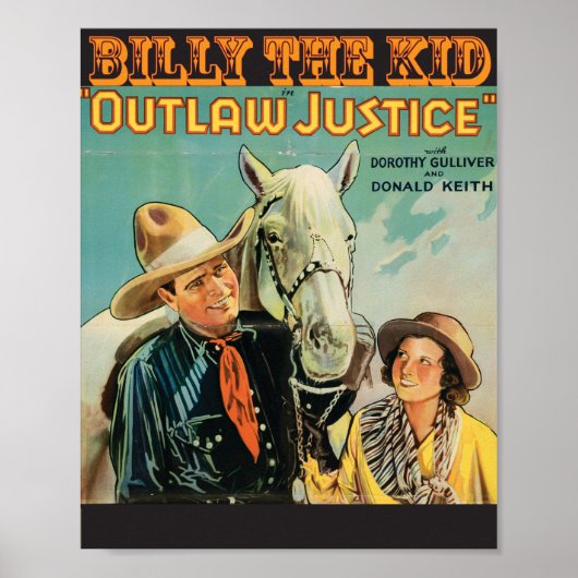 Billy the Kid Outlaw 🌟 Justice Western Movie Poster (Vorne)