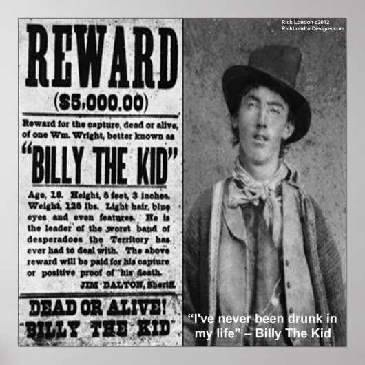 Billy The Kid Reward Poster (Vorne)