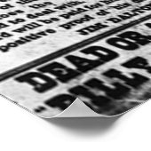 Billy The Kid Reward Poster (Ecke)