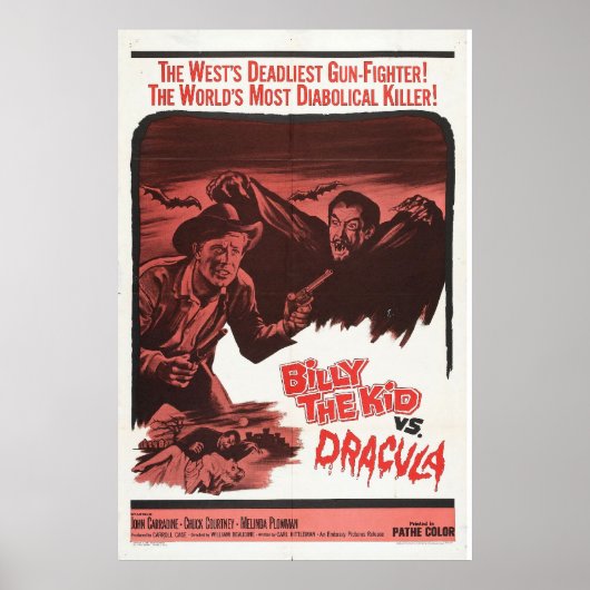 Billy the Kid Vs, Dracula Retro Movie Poster (Vorne)