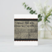 Billy The Kid Wollte Poster Postkarte (Stehend Vorderseite)