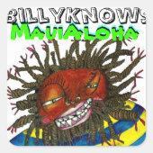 BillyKnows Maui Aloha Quadratischer Aufkleber (Vorderseite)