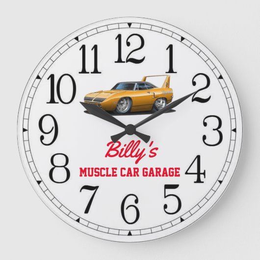 Billy's Muscle Car Garage große Uhr (Vorderseite)
