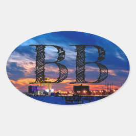Biloxi Beach "BB" Oval Sticker