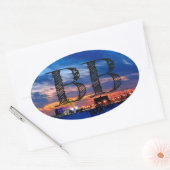 Biloxi Beach "BB" Oval Sticker (Umschlag)