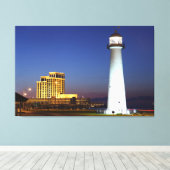 Biloxi Leuchtturm auf dem Ton bei Nacht Leinwand P (Insitu (Holzboden))