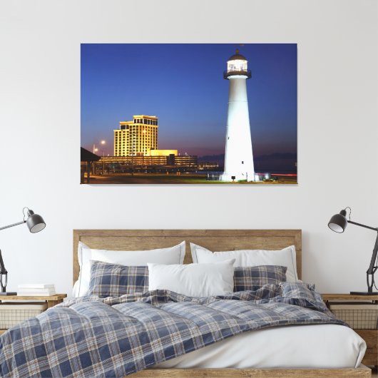 Biloxi Leuchtturm auf dem Ton bei Nacht Leinwand P (Insitu (Schlafzimmer))