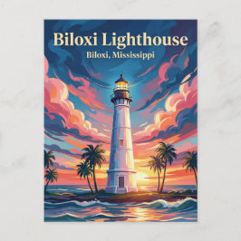 Biloxi-Leuchtturm Mississippi Postkarte