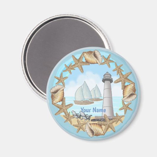 Biloxi-Lighthouse-Magnet Magnet (Vorderseite/Rückseite)