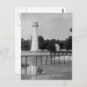 Biloxi Lighthouse Vintages Foto Postkarte (Vorne/Hinten)