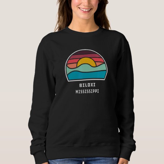 Biloxi Mississippi Cool Minimalist Ocean Wave Sweatshirt (Vorderseite)