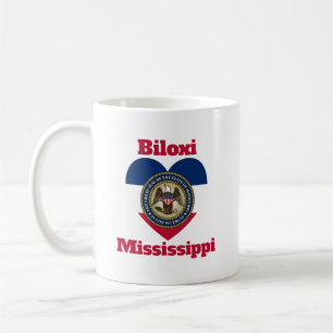 Biloxi Mississippi Herzerflag Kaffeetasse