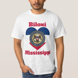 Biloxi Mississippi Herzerflag T-Shirt