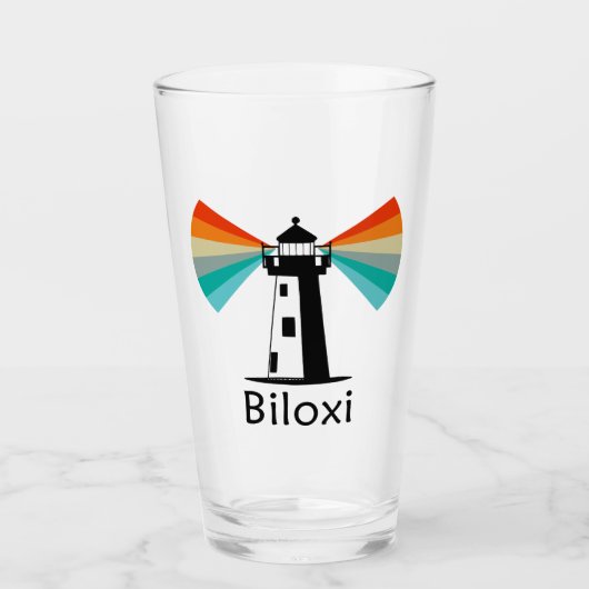 Biloxi Mississippi Leuchtturm Regenbogen Glas (Vorderseite)