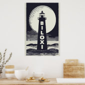 Biloxi Mississippi Lighthouse Moon Poster (Küche)