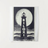 Biloxi Mississippi Lighthouse Moon Wandteppich (Vorderseite)