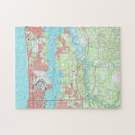 Biloxi Mississippi Map (1992) Puzzle (Horizontal)