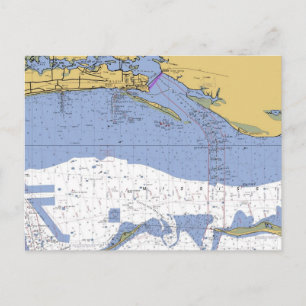 Biloxi, Mississippi Seehafen-Karte Postkarte