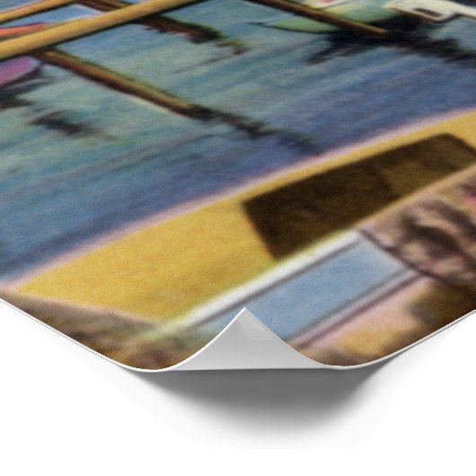 Biloxi Mississippi Shrimp Boote Poster (Ecke)