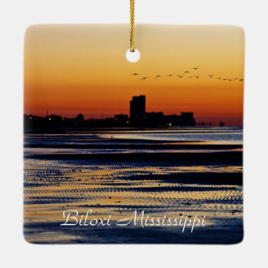 Biloxi Mississippi Sunrise Keramikornament (Rückseite)