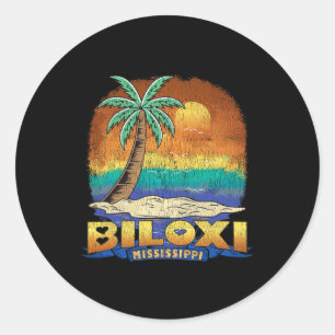 Biloxi Mississippi Vintage abgenutzt Souvenir  Runder Aufkleber