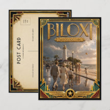 Biloxi Mississippi Vintage Art Deco Goldenes Zeita
