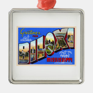 Biloxi Mississippi Vintage Große Brief Postkarte Ornament Aus Metall