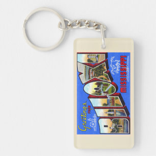 Biloxi Mississippi Vintage Große Brief Postkarte Schlüsselanhänger