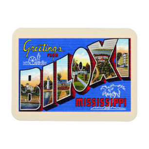 Biloxi Mississippi Vintager Großbuchstabe Postkar Magnet