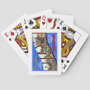 Biloxi Mississippi Vintager Großbuchstabe Postkart Spielkarten