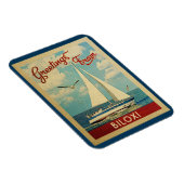 Biloxi Segelboot-Vintage Reise Mississippi Magnet (Rechte Seite)