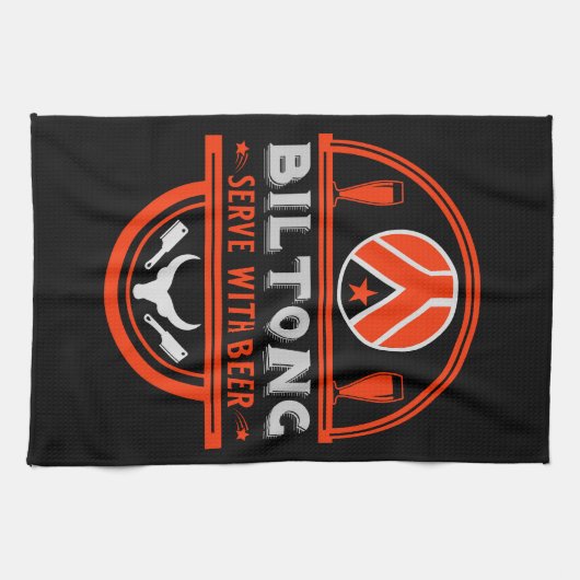 Biltong und Bier Geschirrtuch (Horizontal)