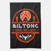 Biltong und Bier Geschirrtuch (Vertikal)