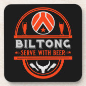 Biltong und Bier Getränkeuntersetzer (Vorderseite)