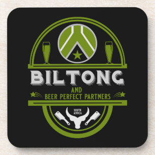 Biltong und Bier Getränkeuntersetzer
