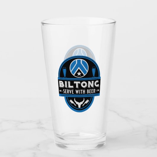 Biltong und Bier Glas (Vorderseite)
