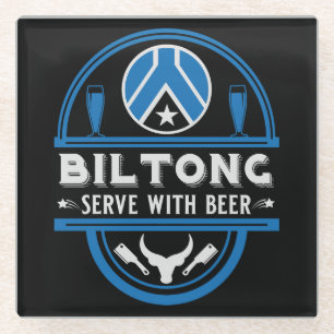 Biltong und Bier Glasuntersetzer