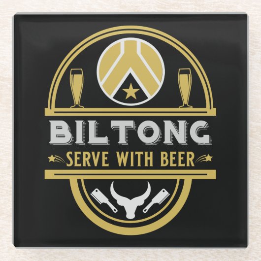 Biltong und Bier Glasuntersetzer (Vorderseite)
