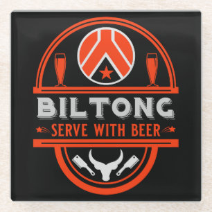 Biltong und Bier Glasuntersetzer