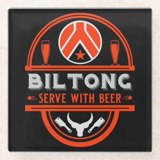 Biltong und Bier Glasuntersetzer (Vorderseite)