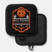 Biltong und Bier Topflappen (Vorderseite/Rückseite)