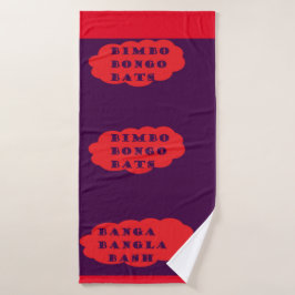 BIMBO BONGO BATS LILA RED LOGO FUN BADEHANDTUCH