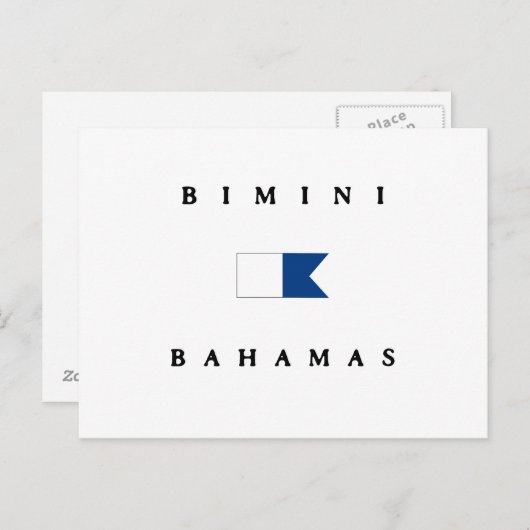 Bimini Bahamas Alpha Dive Flag Postkarte (Vorne/Hinten)