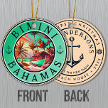Bimini Bahamas Anker Angeln Vintages Fischerboot Keramik Ornament<br><div class="desc">Bimini Bahamas Tropical Retro Sunset Design. Genießen Sie die Nostalgie von Bimini mit unserem Vintagen Souvenir, das speziell für Urlauber am Meer entworfen wurde. Dieses Design erinnert an eine vergangene Zeit und verkörpert die Ruhe und Schönheit der Bucht, die als eine wunderbare Erinnerung Ihres Strandurlaubs dient. Sie können diese Vorlage...</div>