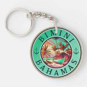 Bimini Bahamas Anker Angeln Vintages Fischerboot Schlüsselanhänger