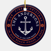 Bimini Bahamas Anker Familienurlaub Keramik Ornament (Hinten)