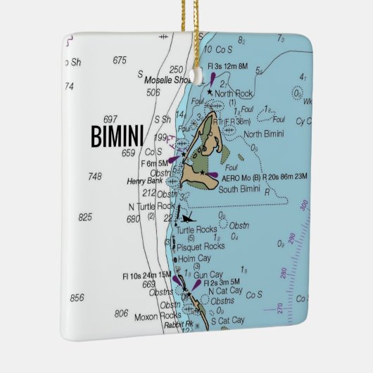 Bimini Bahamas Chart Keramikornament (Rechts)