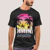 Bimini Bahamas Palm Tree Beach Sommerurlaub Sonne T-Shirt (Vorderseite)