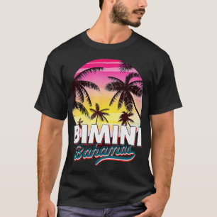 Bimini Bahamas Palm Tree Beach Sommerurlaub Sonne T-Shirt