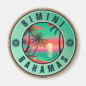 Bimini Bahamas Retro Sunset Travel Souvenir 1950s Magnet (Vorne)